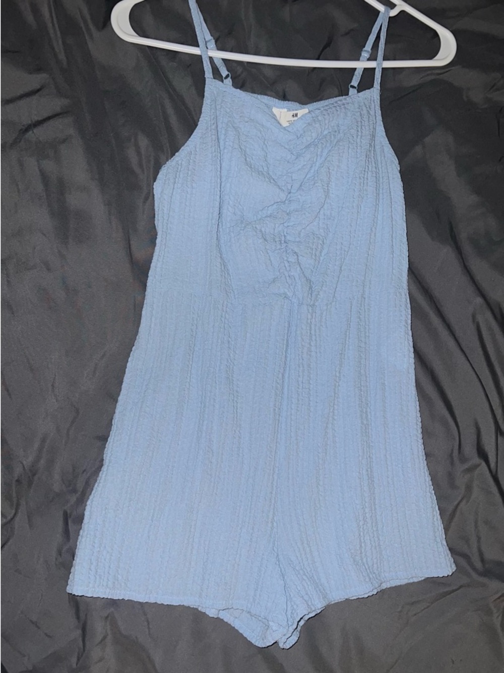 H&M Powder Blue Textured Spaghetti Strap Top